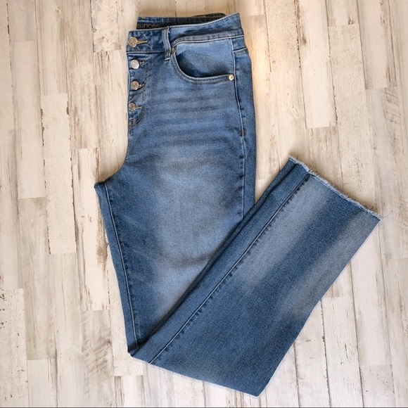 Maurices Denim - Maurices Button Fly Raw Hem Jeans Size 12